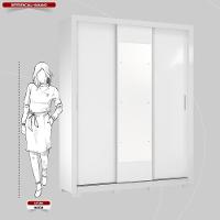 Guarda Roupa Casal 3 Portas Com Espelho E 2 Gavetas Vero Branco