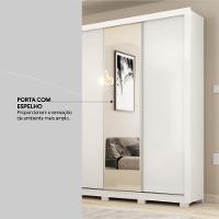 Guarda Roupa Casal 3 Portas Com Espelho E 2 Gavetas Vero Branco - 7