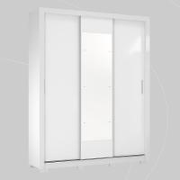 Guarda Roupa Casal 3 Portas Com Espelho E 2 Gavetas Vero Branco - 9