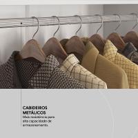 Guarda Roupa Casal 3 Portas Com Espelho E 2 Gavetas Vero Branco - 10