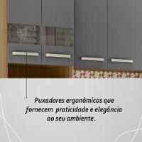 Armário De Cozinha Completa Mdf 12 Portas Com Balcão Versalhes Plus Freijó Gris - 7