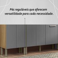 Armário De Cozinha Completa Mdf 12 Portas Com Balcão Versalhes Plus Freijó Gris - 8