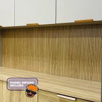 Armário De Cozinha Completa Com Balcão Com Tampo 10 Portas Glam Freijó Vanilla Com Ripado - 7