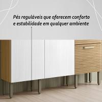 Armário De Cozinha Compacta Mdf 6 Portas Ferrara Plus Freijó Supremo Com Ripado - 8