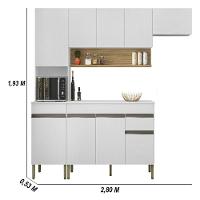 Armário De Cozinha Completa 150 Com Balcão Com Tampo 9 Portas Line Freijó Supremo - 7