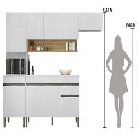 Armário De Cozinha Completa 150 Com Balcão Com Tampo 9 Portas Line Freijó Supremo - 10