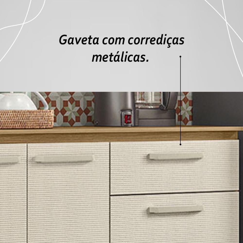Armário De Cozinha Completa Mdf 12 Portas Com Balcão Versalhes Plus Freijó Soft - 6
