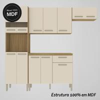 Armário De Cozinha Completa Mdf 12 Portas Com Balcão Versalhes Plus Freijó Soft - 5