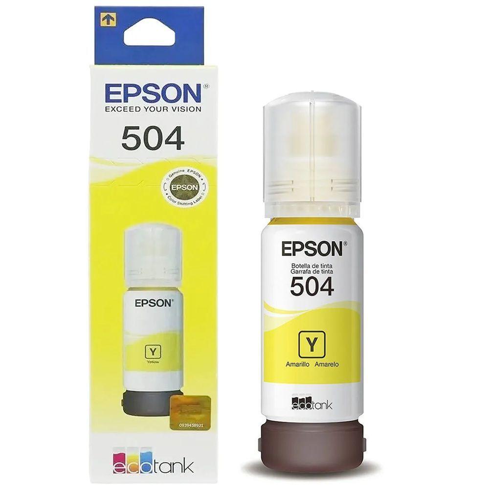 Refil Tinta Epson T504 Original 504 L4150 L4160 L6161 6171 Amarelo 1x Unidade - 1