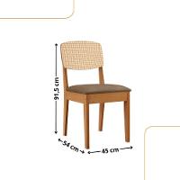 Conjunto Com 2 Cadeiras MDF Copper Premium Veludo Capuccino/Naturalle - 2