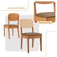 Conjunto Com 2 Cadeiras MDF Copper Premium Veludo Capuccino/Naturalle - 3