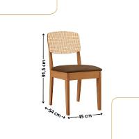 Conjunto Com 2 Cadeiras MDF Copper Premium Veludo Marrom/Naturalle - 2