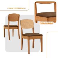 Conjunto Com 2 Cadeiras MDF Copper Premium Veludo Marrom/Naturalle - 3