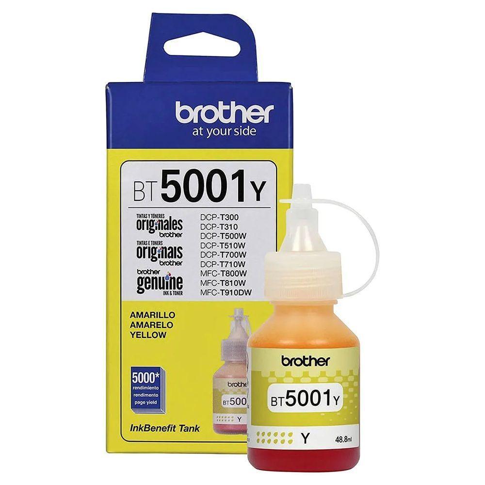 Tinta Brother Bt-5001y Bt5001 Amarelo Original Dcp-t300 Dcp-t500w Dcp-t700w Mfc-t800w 41.8ml - 1