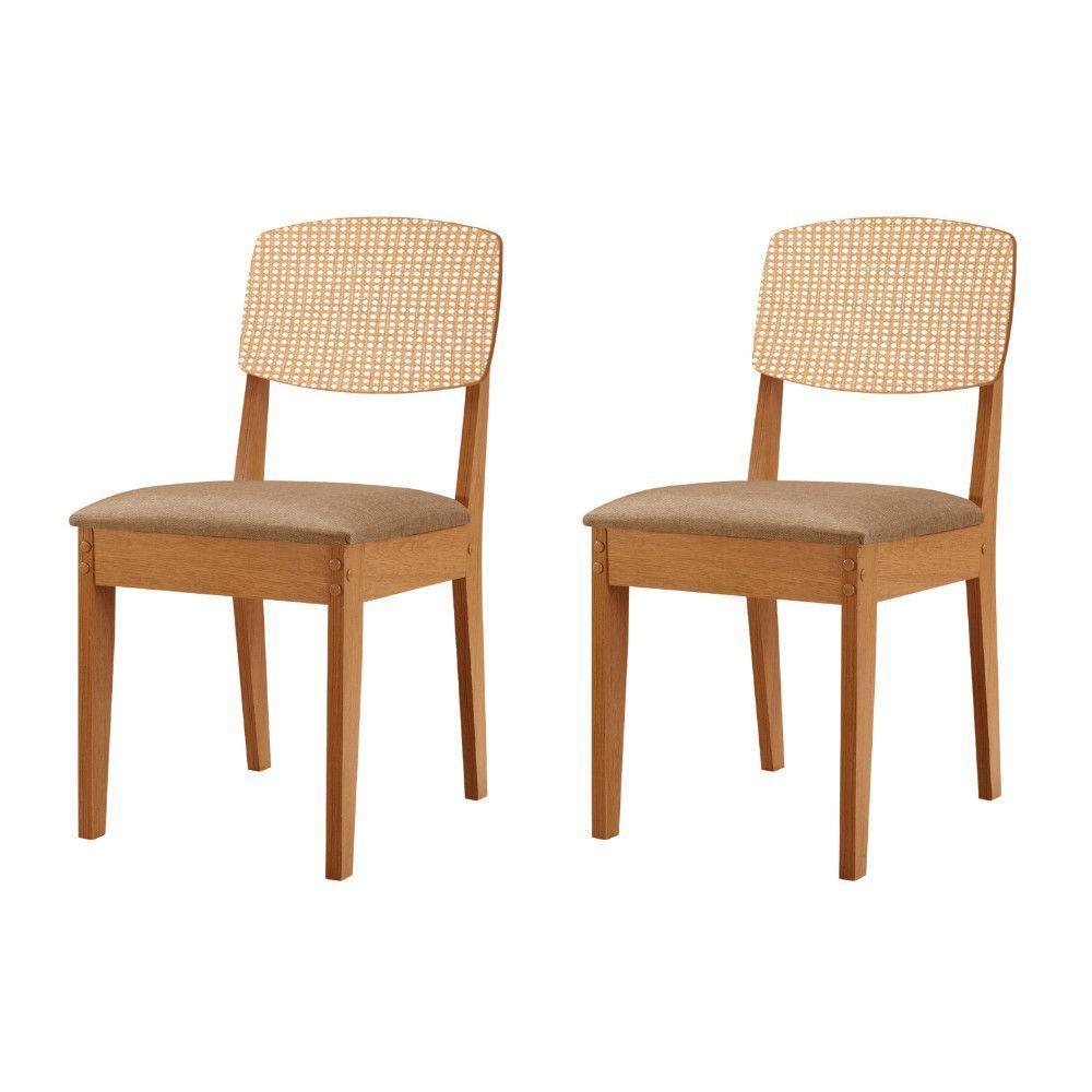 Conjunto Com 2 Cadeiras MDF Copper Premium Turim 07/Naturale - 1