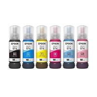 Kit 6 Cores Tinta Epson 574 T574 Original Para L8050 L18050 - 1