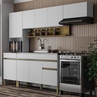 Armário De Cozinha Completa 150 Com Balcão Para Pia 9 Portas Line Freijó Supremo - 1