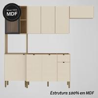 Armário De Cozinha Completa Com Balcão Para Pia Mdf 9 Portas Vert Plus Freijó Soft - 5