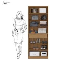 Armário Multiuso Sapateira 2 Portas Com Espelho E 1 Gaveta Grife Amêndola Touch - 8