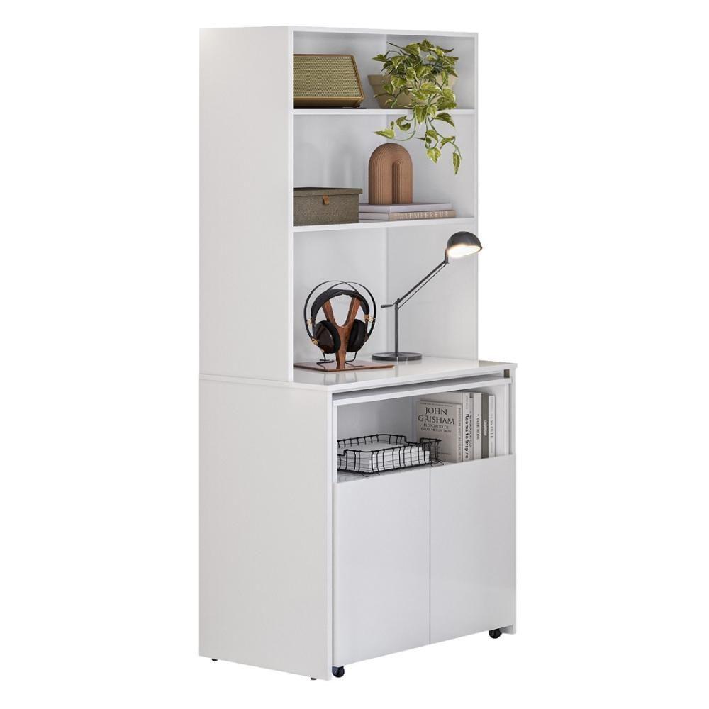 Armário Bancada De Cozinha 2 Portas Com Mesa Retrátil Duo Branco - 6
