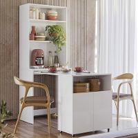 Armário Bancada De Cozinha 2 Portas Com Mesa Retrátil Duo Branco - 1