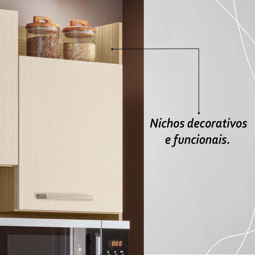 Armário De Cozinha Compacta Mdf 6 Portas Modena Plus Freijó Soft - 8