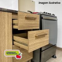 Armário De Cozinha Completa Com Balcão Com Tampo 12 Portas Urbane Freijó Vanilla Com Ripado - 5
