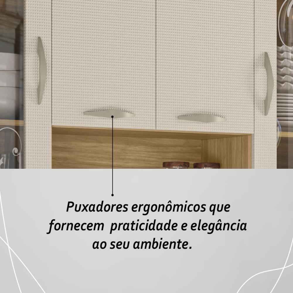 Armário De Cozinha Compacta Mdf 8 Portas Golden Plus Freijó Soft - 7
