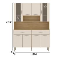 Armário De Cozinha Compacta Mdf 8 Portas Golden Plus Freijó Soft - 2