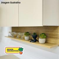 Armário De Cozinha Completa 120 Com Balcão Para Pia 9 Portas Line Freijó Gris - 9