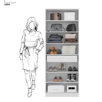 Armário Multiuso Sapateira 2 Portas Com Espelho E 1 Gaveta Grife Branco