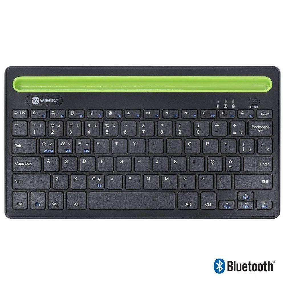 Teclado Sem Fio Bluetooth 3.0 Dynamic Smart Abnt Com Suporte Para Tablet Ou Celular - Preto - Dt200 - 1