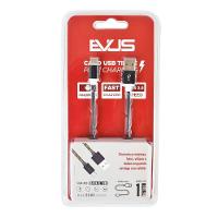 Cabo Usb Evus C-055 Fast Charge Tipo C Preto 1,0m - 1