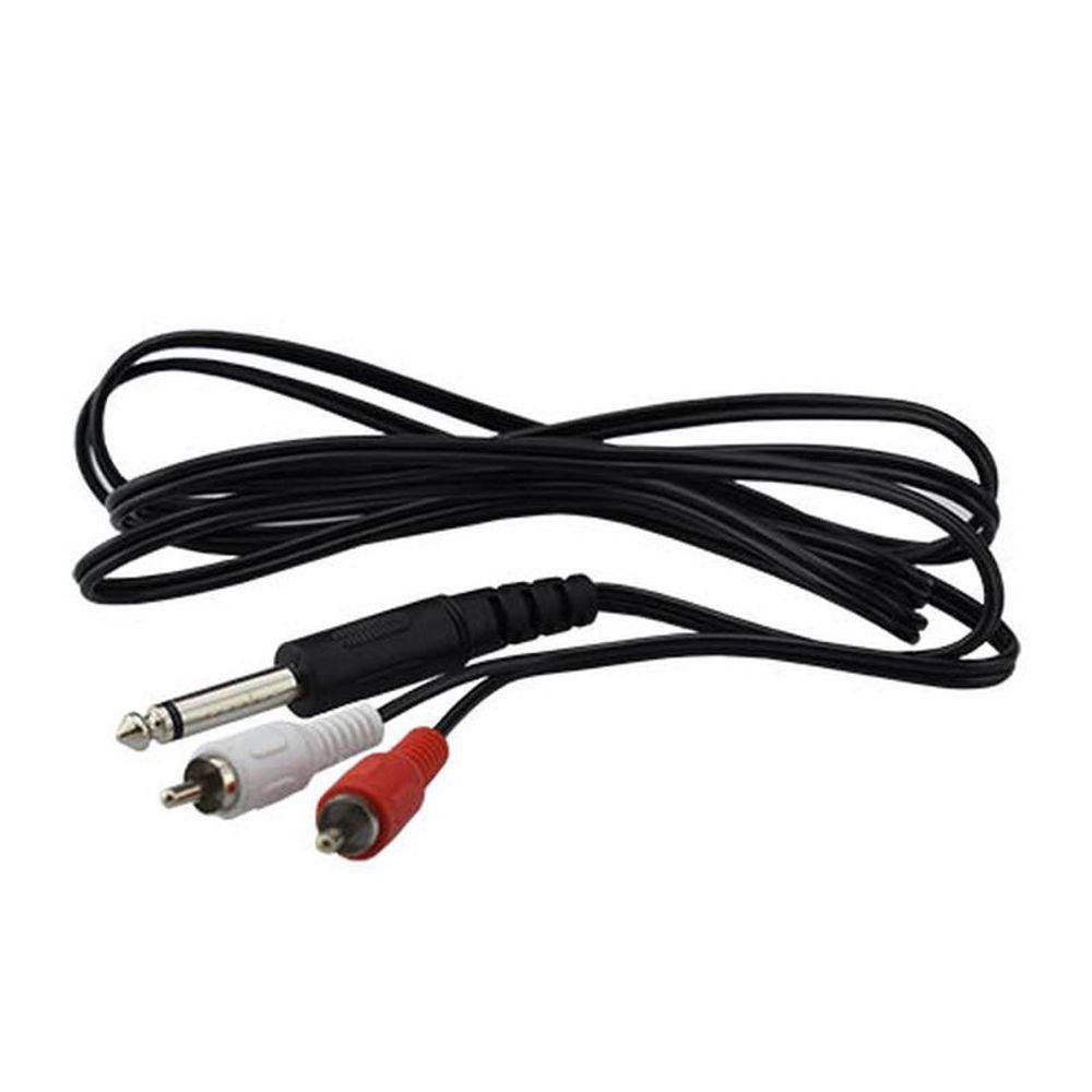 Cabo P10 Macho Mono Para 2 X Plug Rca Macho 1,8m - 1