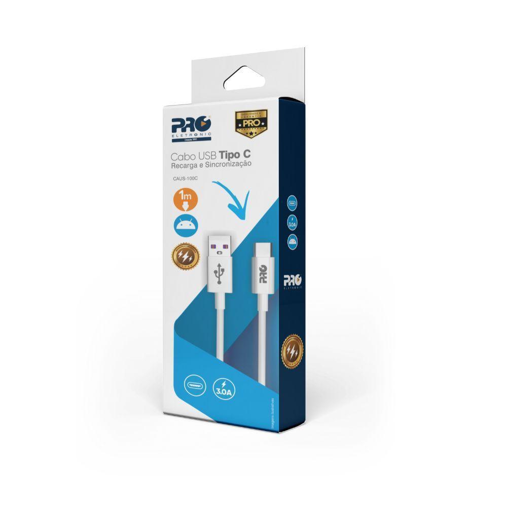 Cabo Usb Proeletronic Para Celular Tipo C 1mt - Caus-100c - 1
