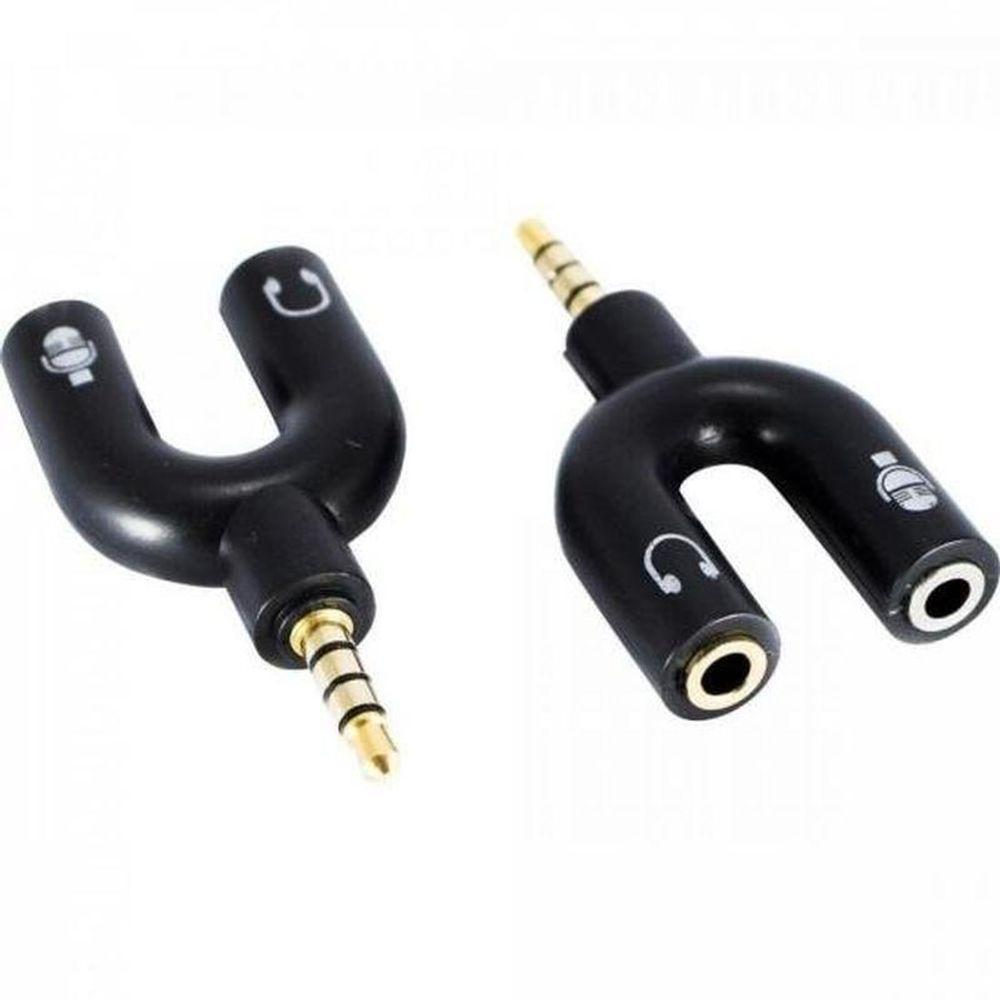 Adaptador P2 4c X 2j2 Estéreo Níquel Adap0066 Preto... - 1