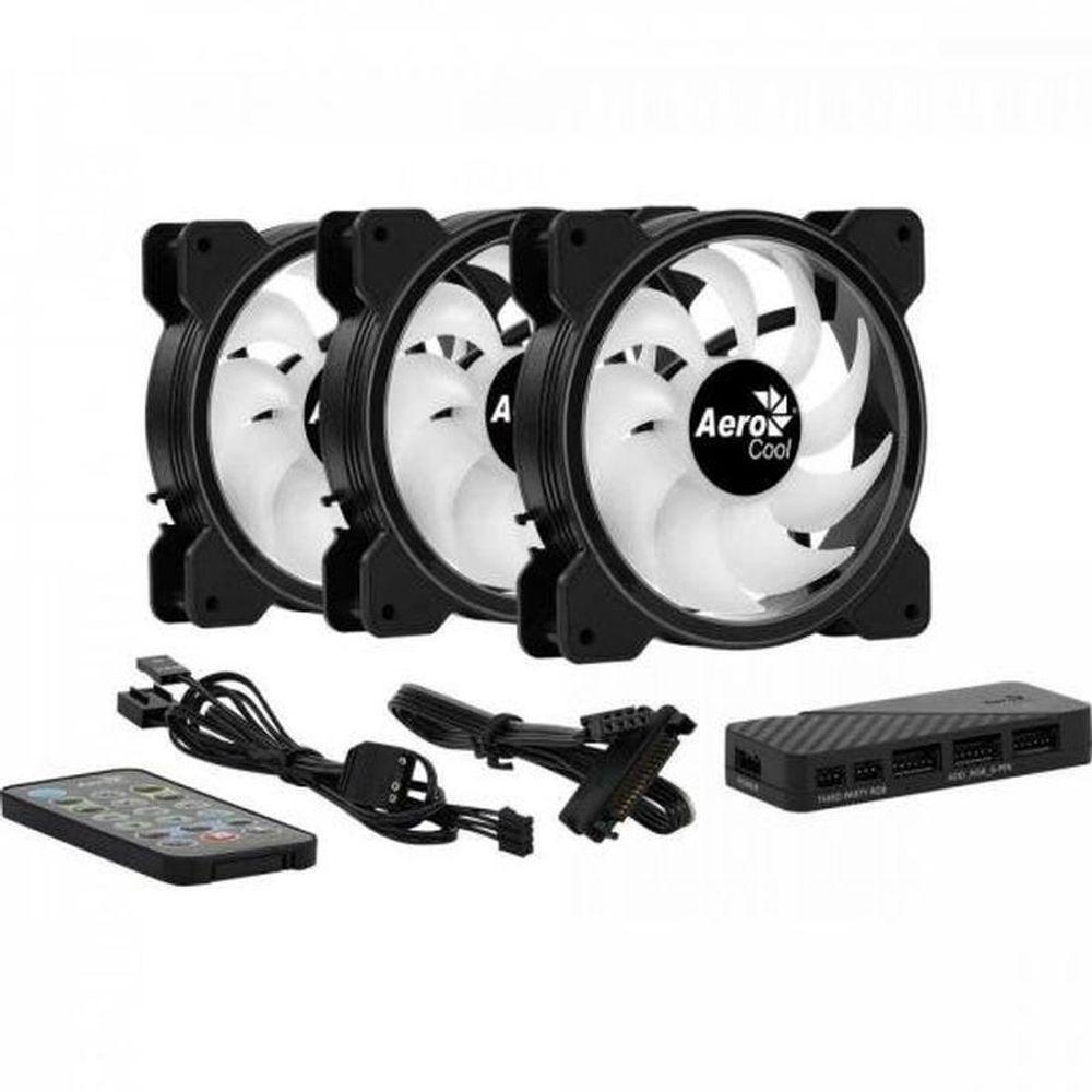 Kit 3 Coolers Aerocool Saturn 12 Pro Argb + Hub + Controle - 2