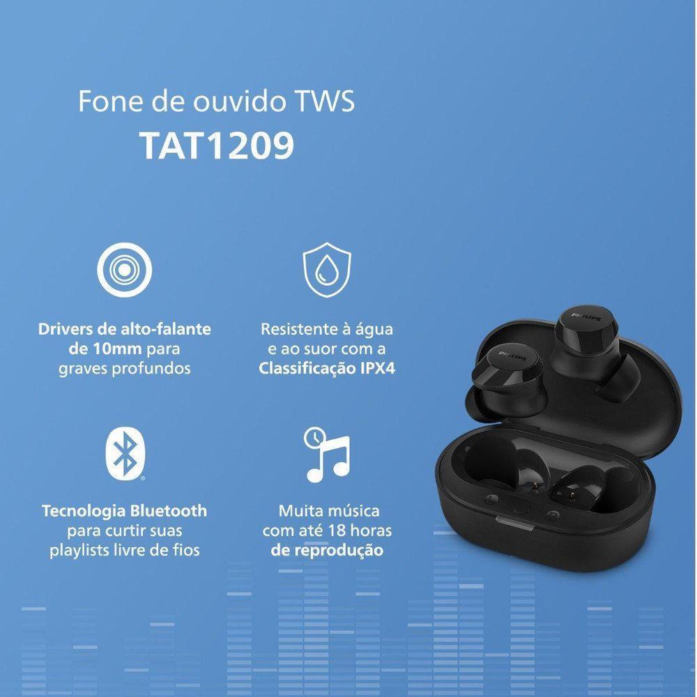 Fone De Ouvido Tws Bluetooth C- Microfone - Tat1209bk - 7