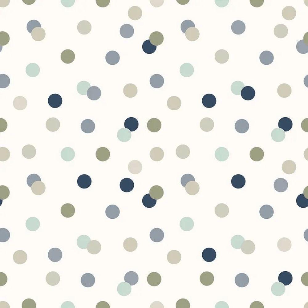 Papel De Parede Revoada Confete Azul, Menta E Cinza 4412 - 1