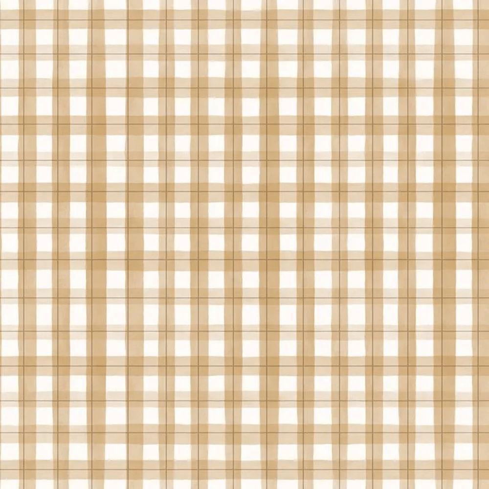 Papel De Parede Revoada Xadrez Picnic Pincelada Marrom 4442 - 1