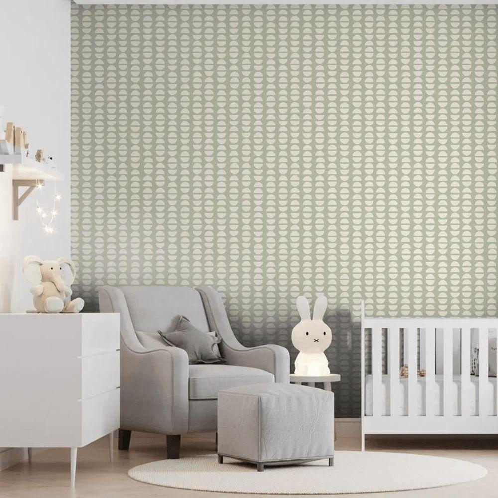 Papel De Parede Revoada Café Verde E Branco 4464 - 2