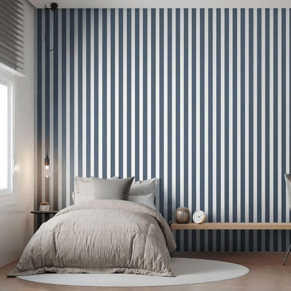 Papel De Parede Revoada Listrado Marinho 4420 - 2
