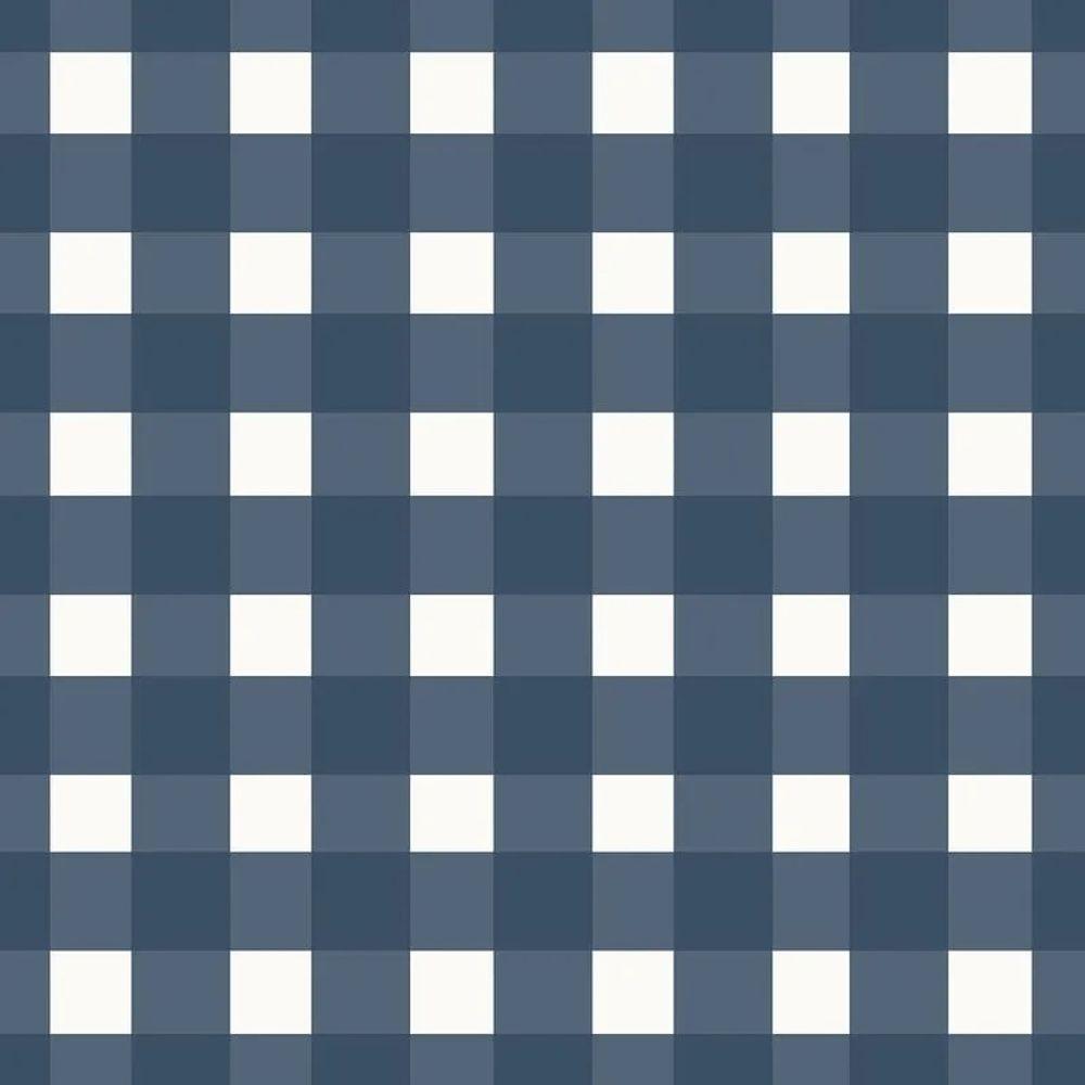 Papel De Parede Revoada Xadrez Vichi Marinho 4419 - 1