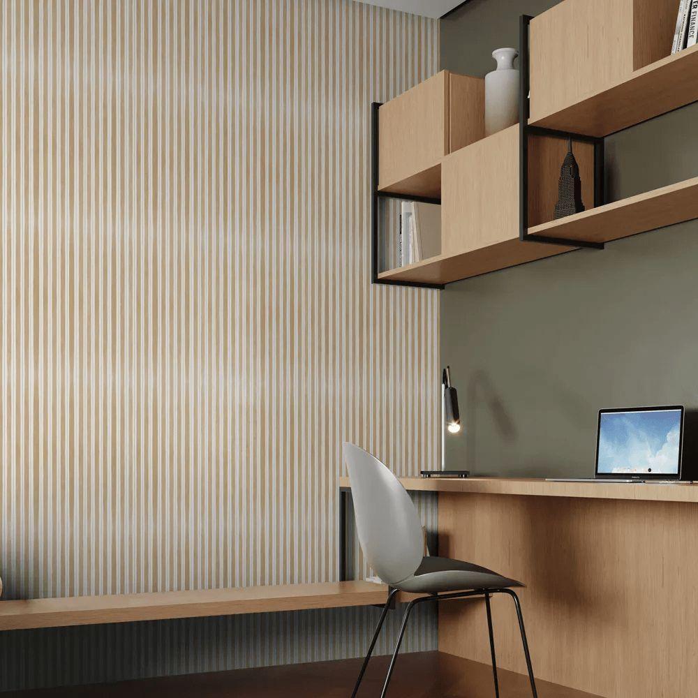 Papel De Parede Revoada Listrado Pincelada Marrom 4443 - 2