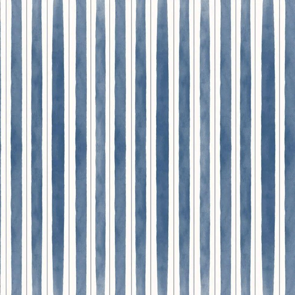 Papel De Parede Revoada Listrado Pincelada Azul 4429 - 1
