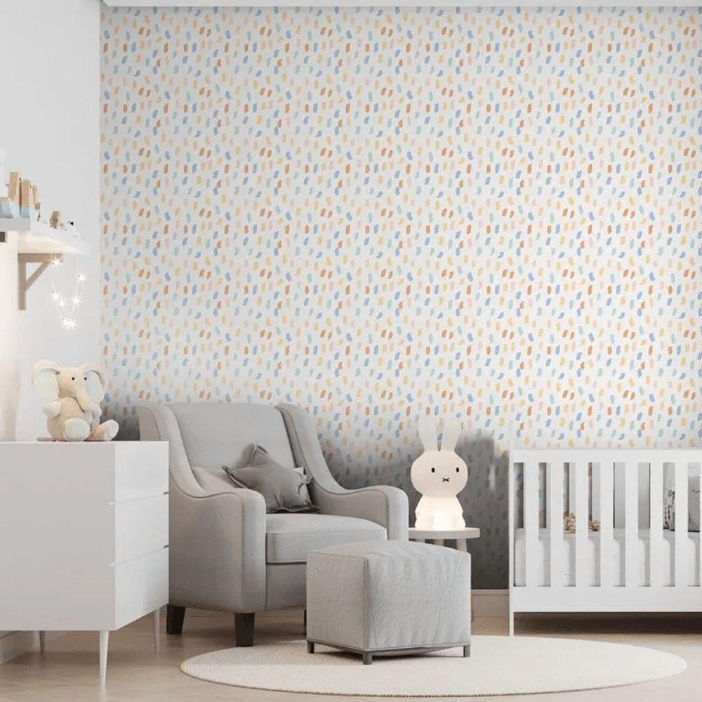 Papel De Parede Revoada Mini Pinceladas Amarelo, Azul E Vermelho 4411 - 2