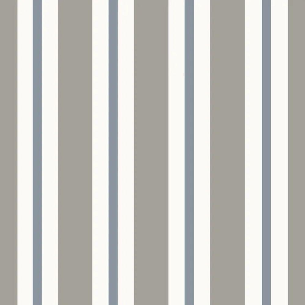 Papel De Parede Revoada Listrado Cinza E Azul 4456 - 1