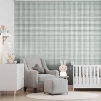 Papel De Parede Revoada Xadrez Picnic Pincelada Menta 4436 - 2