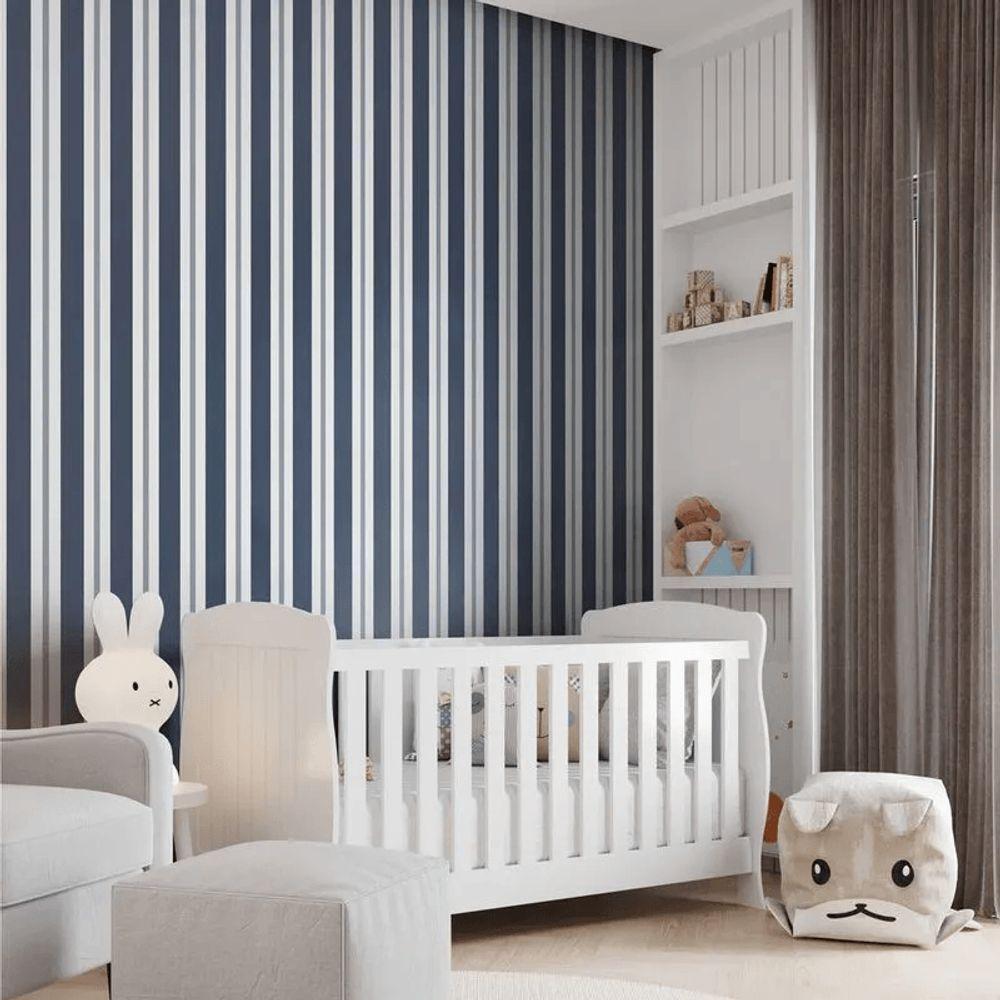 Papel De Parede Revoada Listrado Azul Marinho 4454 - 2
