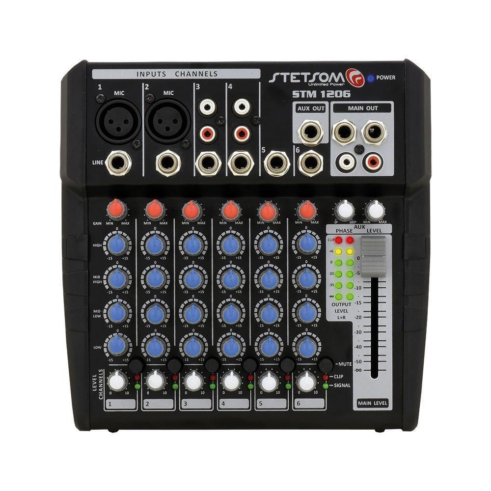 Mesa De Som Stetsom Stm1206 6 Canais 12v - 1